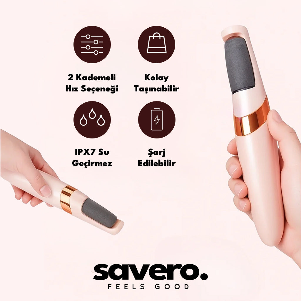SAVERO PRO™ Şarjlı Topuk Törpüsü - Ayak Bakım Seti